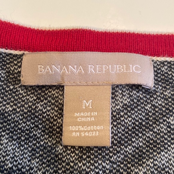 Womens Banana Republic V-Neck (M) Black & White Sweater - Picture 4 of 5